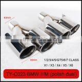 Auto Tuning Stainless Exhaust Tips Laser M Polish for Bmw