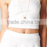 Women Solid Jersey Jumpsuit 2 Piece Outfits Club Dress Bandage Dress Lady Sexy Bodycon Knitted 2pcs Crop Tops and Mini Skirt Set thumbnail-5