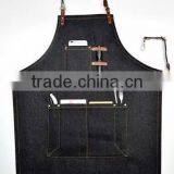 High Quality Personalized Logo Custom Baker Cotton Denim Apron With Nylon Strap thumbnail-2