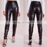 New Design Black Faux Leather Biker Pants Cheap Price thumbnail-6