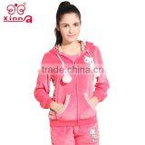 2016 OEM Wholesale Fashion New Design Women Cheap Velour Track Suit thumbnail-1
