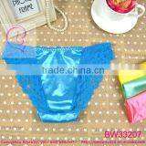 Front Full Transparent Lace Fabric Back Shiny Satin Panties With Lace thumbnail-6