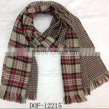 Fashion Acrylic Popular Lady Plaid Checked Hot Sale Fleece Stole thumbnail-1