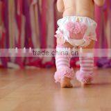 Cute Baby Ruffle Leg Warmers Kids Handmade Pink Leg Warmers thumbnail-4