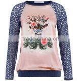 Color Combination Sublimation Sweatshirt Raglan Sweatshirt With Mesh Sleeve and Zipper thumbnail-1