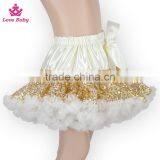 Tulle Sequin Puffy TuTu Skirt Baby Girl Gilttery Golden Sequin Dance Wear Girls Fashion Dress With Ribbon Bow DR6011507 thumbnail-4