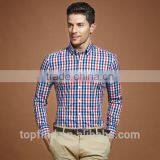 2016 New Style Bright Check Pattern Cotton Shirt Elegant for Men thumbnail-2