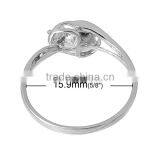 925 Sterling Silver + Clear Rhinestone Rings Finger Ring Findings Silver Cabochon Ring Setting thumbnail-2
