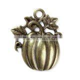 Zinc Based Alloy Pendants Pumpkin Antique Bronze Leaf thumbnail-1