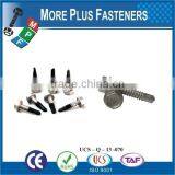Taiwan #12-14 x 1-1/4" Hex Unslotted HWH Epoxy #3 410 Stainless Steel Bonded Sealing Washer Tek Self-Drilling Screw thumbnail-3