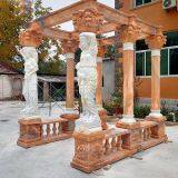 Natural Outdoor Marble Gazebo With Beautiful Women Column For Decorative thumbnail-2