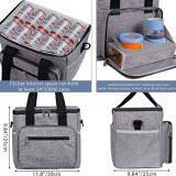 420D Nylon Outdoor Shoulder Portable Medium Size Dark Gray Thermal Reusable Cans Cooler Bag With Inside Liner thumbnail-3