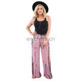 New Arrivals 2020 Spring&Summer Ladies Loose Printed Pants Women Wild-leg Tie-dye Floral Casual Trouser thumbnail-1