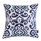 Woven Textured Cozy Modern Concise Soft Navy Blue Square Totem Cushion thumbnail-2