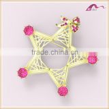 Exquisite Gold Hollowed Star Crystal Bow Decorative Brooch For Party Accessories
