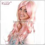 Long Curly Pink Synthetic Hair Wig thumbnail-2