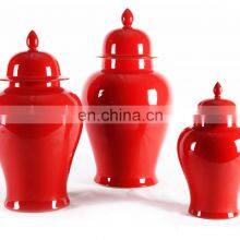 High Temperature New Chinese Handmade Ceramic Ginger Jar Glazed Surface Porcelain Flower Vase With Lid thumbnail-4