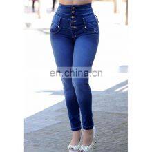 Wholesale Slim Jeans For, Women Skinny High Waisted Breathable Blue Denim Pencil Jeans Stretch Pants Woman Pants/ thumbnail-2