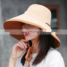New Ins Style Fashion Big Brim Solid Color Double-sided Fisherman Hat Summer Simple Lace Sun Hat thumbnail-5