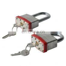 Red Rubber Brass Keys Hardened Steel Chrome-plated Laminated Padlock