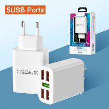 Mobile Phone Chargers 5USB Travel Charger Wall Charging For IPhone12 for Xiaomi for Huawei Supply Adapter thumbnail-1
