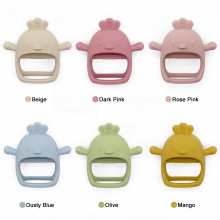 Silicone Teething Mitten Toy Cute Chick Silicone Chewable Toys Animal Custom Baby Teether