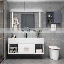 100cm Modern Luxury Stone Bathroom Vanity Set Bathroom Vanities Combo Cabinet Unit LED Smart Mirror Cabinet thumbnail-2