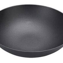 14 Inch Pre-Seasoned Big Chinese Cooking Cast Iron Wok Black thumbnail-3