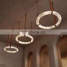 Wholesale Modern Creative Luxury Restaurant Round Hanging Lamp Alabaster Chandelier thumbnail-5