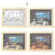 Hot Sale Sunshine Wall Art Light Lamp Painting Brightness Adjustable LED Light and Shadow Decorative Painting for Decor thumbnail-5