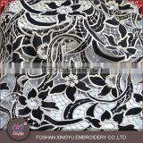 Hot-selling promotional custom chemical evening sexy dress use hot popular black gold lace fabric                        
                                                                                Supplier's Choice