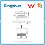 Sanitary Supplies Watermark Basin Waste Wash Drain Pop up Chrome Plated With Overflow(K328-D) thumbnail-2