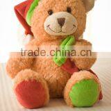 Plush Toy Bear With Christmas Hat and Sock/Sitting High 20cm Soft Chistmas Toy Teddy Bear /Stuffed Toy Light BrownTeddy Bear thumbnail-1