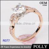 High Quality Fashion Women Rose Gold14k Ring Jewelry AAAAA CZ thumbnail-2