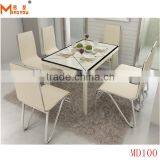 Modern Metal Glass Dining Table Set Made in China thumbnail-3