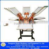 NS606-EAS Floor Standing 6 Color 6 Station Manual Double Rotary Screen Printing Machine for Flat Items