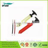 Mini Yellow Red Plastic Hand Football Basketball Air Pump Wtih Balls Needle