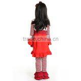 Wholesale Boutique Cute Baby Top Long-sleeve With Ruffle & Stripe Pant Spring Fall Clothing Set thumbnail-3