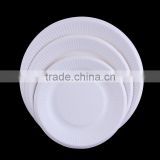 degradeable 6"/7"/8" round white paper plates tableware