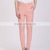 Women Lady Pink With Zip Casual Long Pants Trousers thumbnail-2