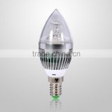 360 Degree Beam Angle 240LM CRI 80 Warm White Cool White 3W Imitation Lumen Chips Clear PC Mask Christmas Candle Bulb