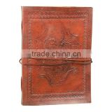 Dragon Embossed Blank Leather Journal For Artist Painting Genuine Leather Handmade Paper