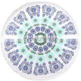 Super Soft Customized Round Beach Towel With Tassels thumbnail-1