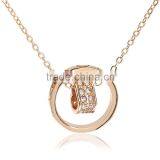 Fashion Jewelry 2015 18k Gold Plated Made With Austrian Crystal Alloy Rhinestone Heart Pendent Chain Necklace thumbnail-1