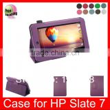 High Quality PU leather case for HP Slate 7 leather case,free shipping,Dark Purple