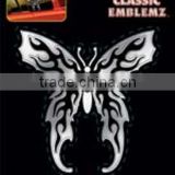 Butterfly - Chrome/Black Embossed Decal