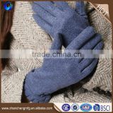 Cheap custom ladies blue 100% wool gloves