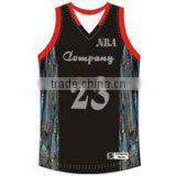 Red 100% Polyester Dry Fit Basketball Sportswear Jersey Side Printng thumbnail-1