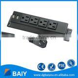 2016 Newest American 2 Outlets USB Power Desktop Socket for Tabletop thumbnail-1