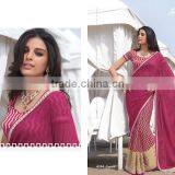 Casual Cream Georgette Designer Saree For Sale Online thumbnail-4